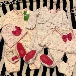 Kate Spade Pink Dot Matching Infant Set
